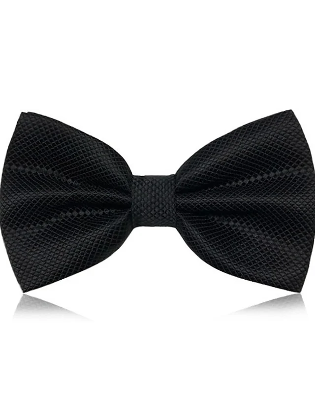 Men's Classic Bow Ties Formal Solid Tie - Plaid - Image 6