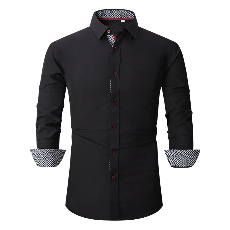 Men's Classic Long Sleeves Solid Color Shirt - Image 2