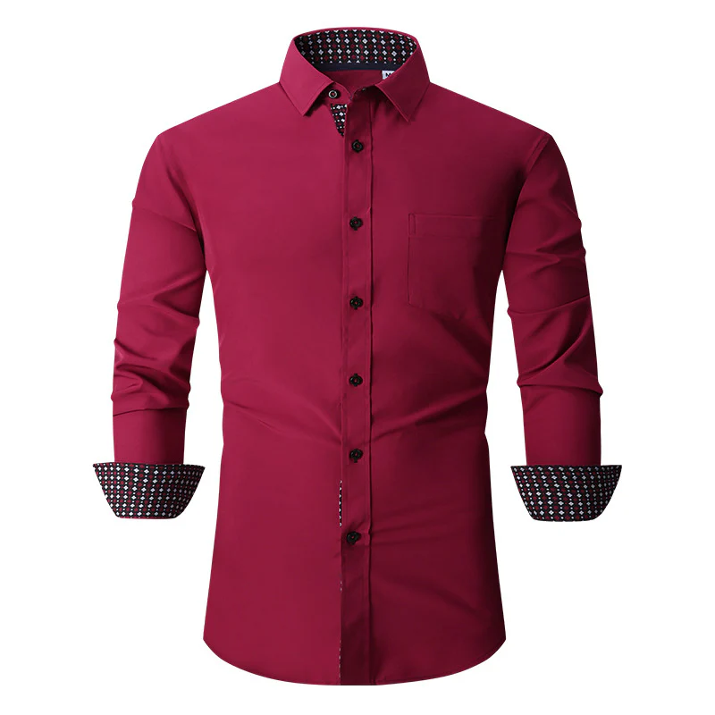 Men's Classic Long Sleeves Solid Color Shirt - Image 6
