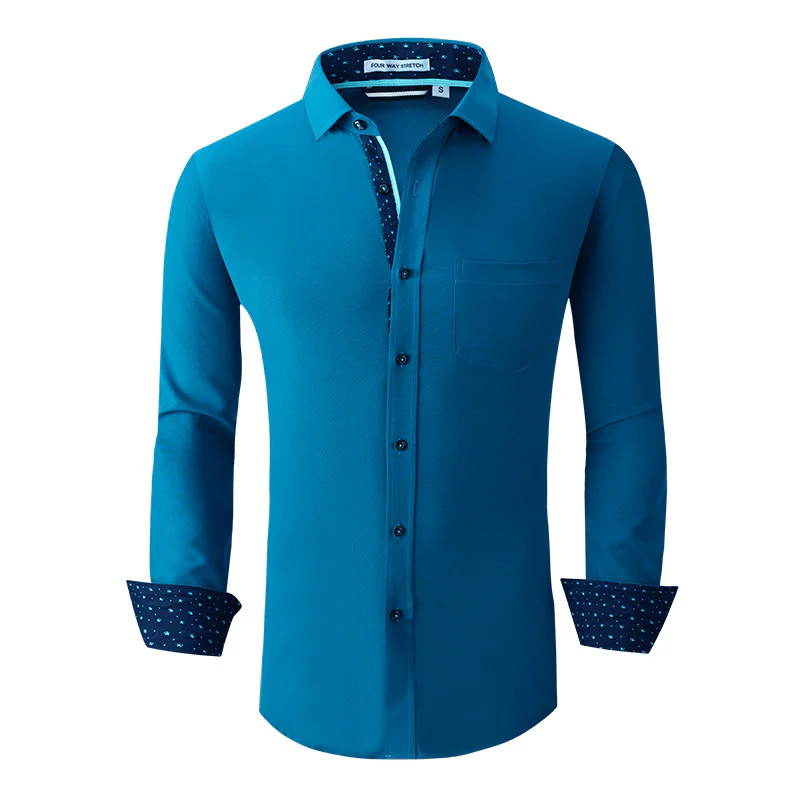 Men's Classic Long Sleeves Solid Color Shirt - Image 7