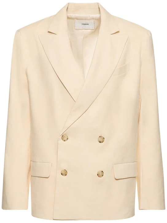 Men's Cream Single Breasted Four-buttons Peaked Lapel Casual Party Business Suits with Pockets - Image 2