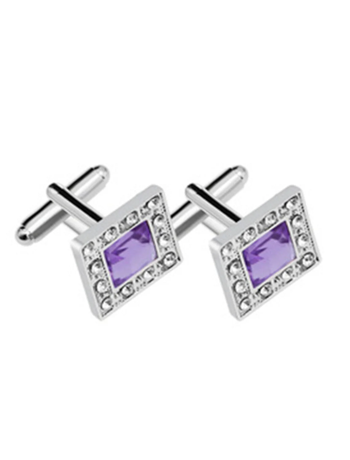Men's Cubic 2Pcs Cufflinks with Rhinestones - Image 2