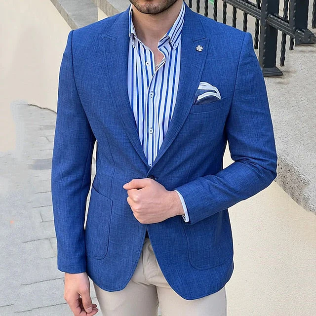 Men's Fashion Tailored Fit Single Breasted One-button Casual Blazer Jacket - Image 2
