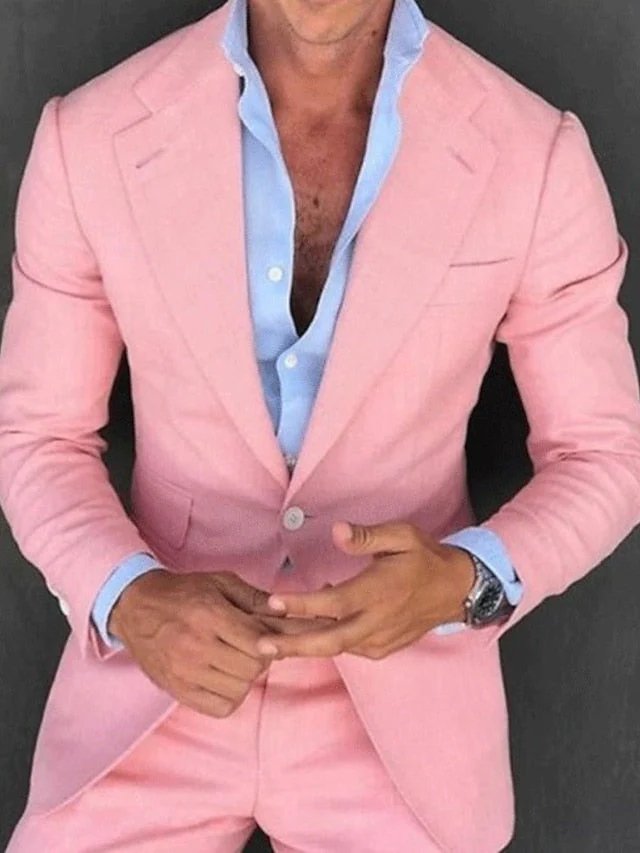 Men's Fashion Tailored Fit Single Breasted One-button Casual Blazer Jacket - Image 5