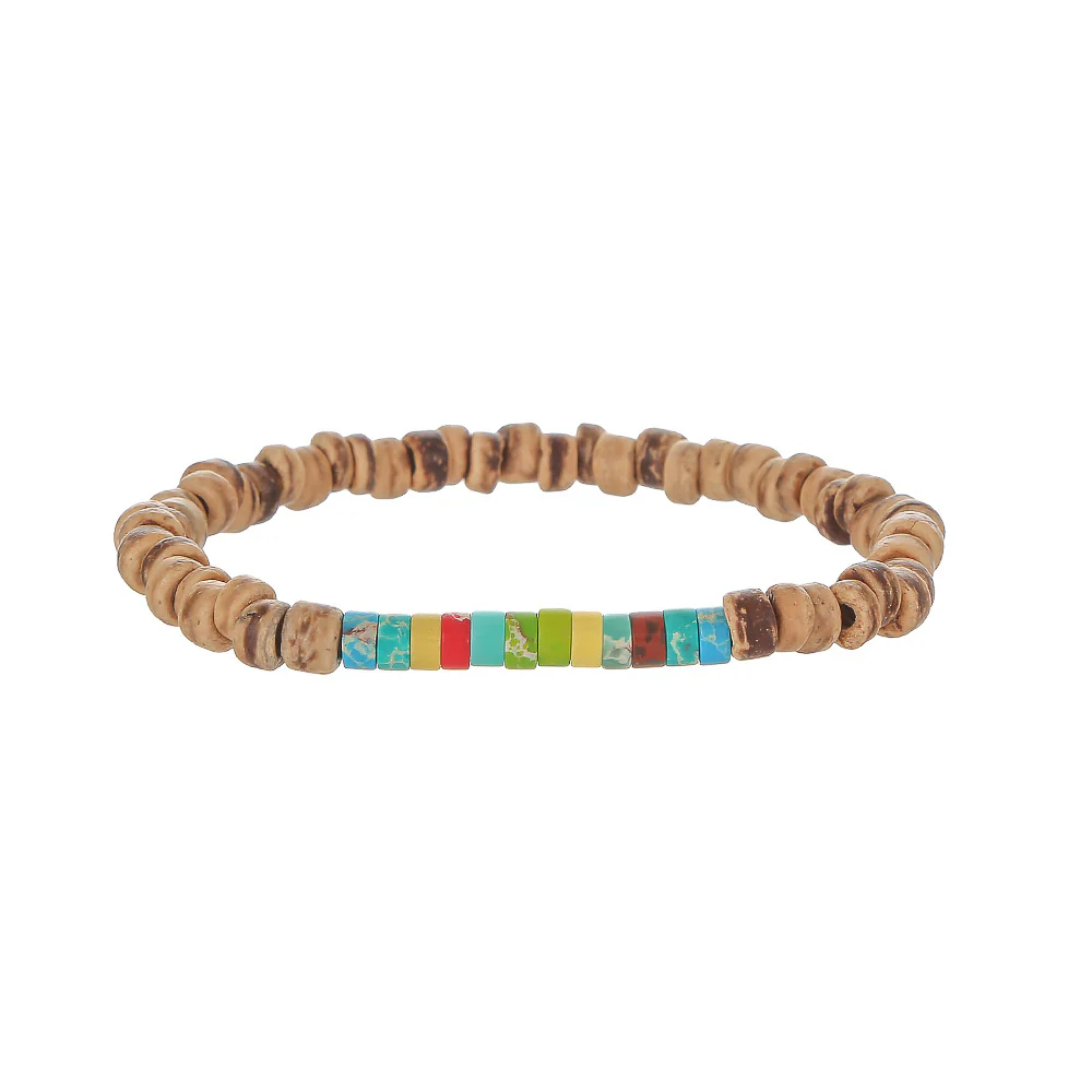 Men's Minimalist Turquoise Wooden Beads Trendy Funky Premium Bracelet Accessories - Image 16