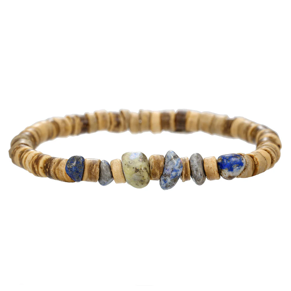 Men's Minimalist Turquoise Wooden Beads Trendy Funky Premium Bracelet Accessories - Image 8