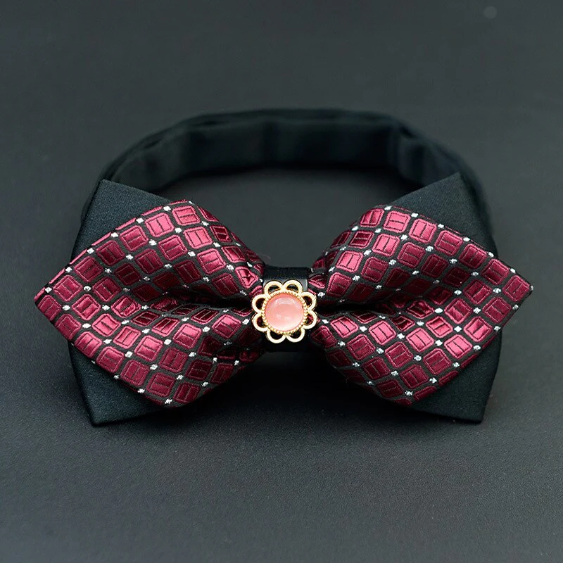 Men's Pre-Tied Adjustable Bow Tie Plaid Wedding Birthday Party - Image 4