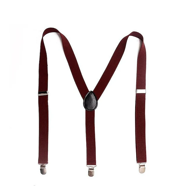 Men's Solid Color Suspender Polyester Nylon Metal Buck - Image 8