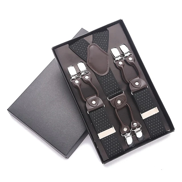 Men's Solid Color Suspender Polyester Nylon Metal Buckle - Image 3