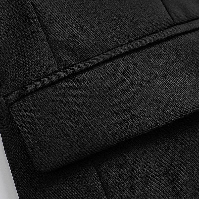Men's Solid Colored Standard Fit Single Breasted Two-buttons 2 Piece Wedding Suits - Image 5