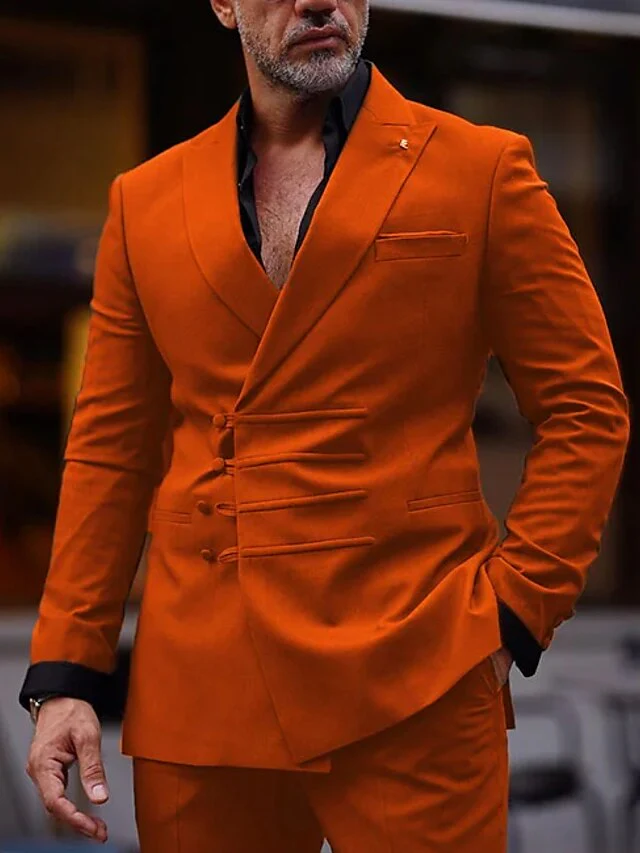 Men's Standard Fit Double Breasted Six-buttons 2 Pieces Wedding Suits - Image 5