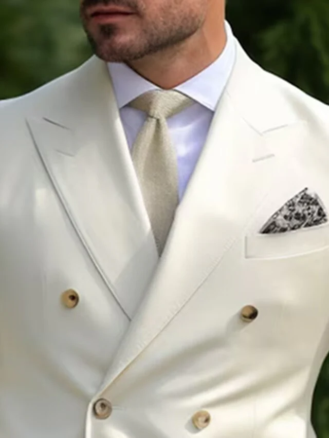Men's Standard Fit Double Breasted Six-buttons 2 Pieces Wedding Suits - Image 2