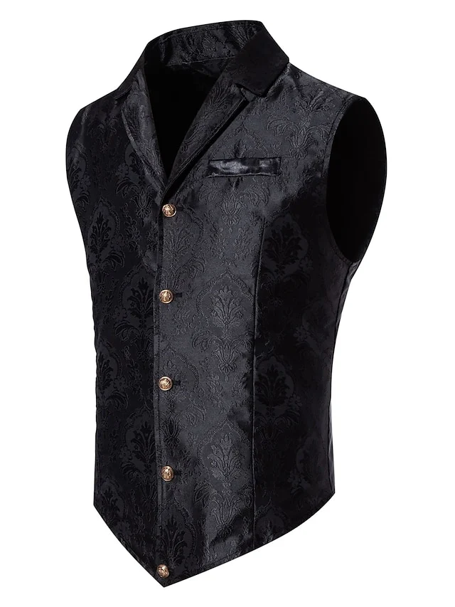 Men's Steampunk Single Breasted Five-buttons Vest - Image 4