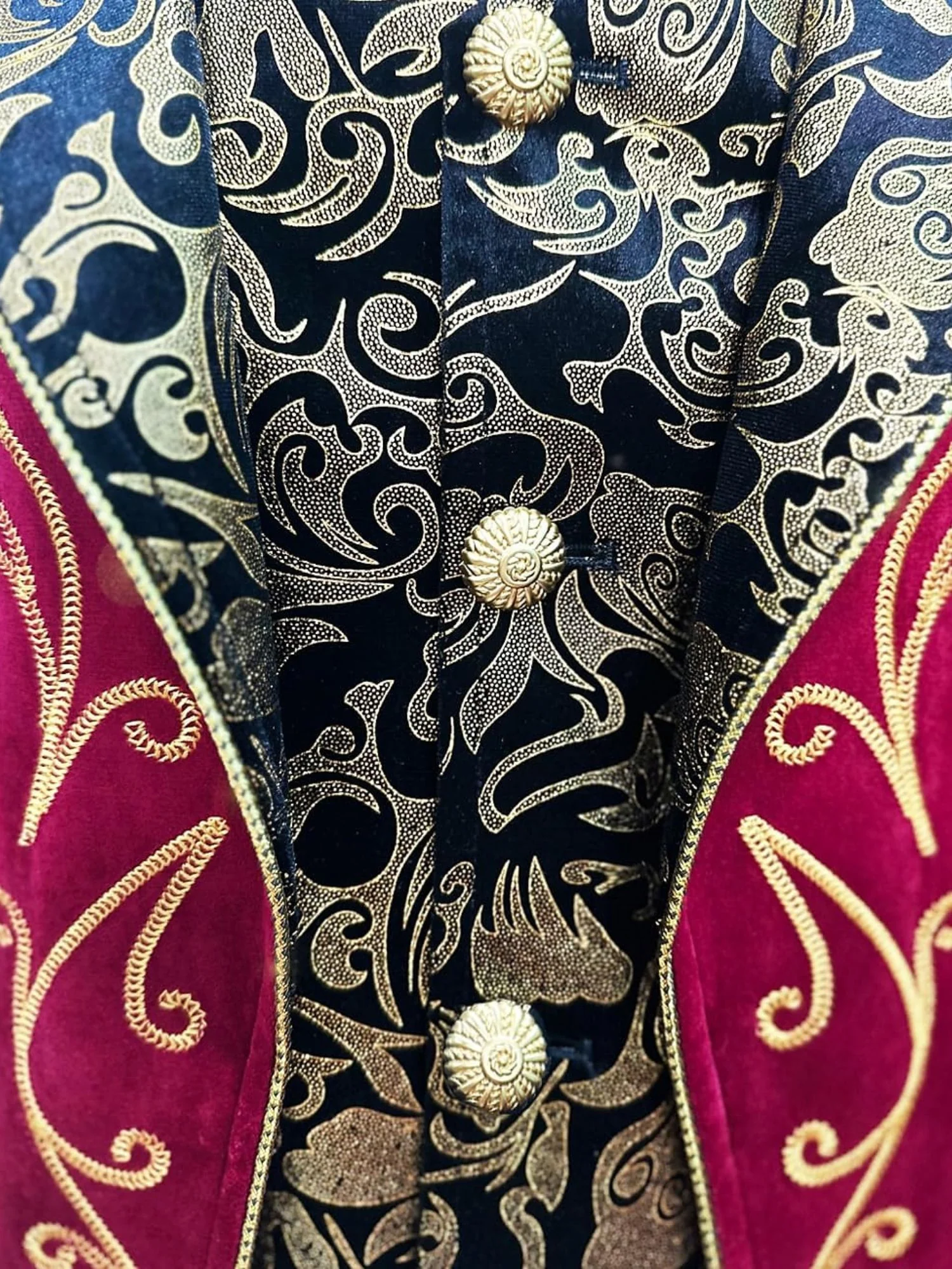 Men's Steampunk Vintage Exquisite Floral Coat Tuxedo Suit - Image 13