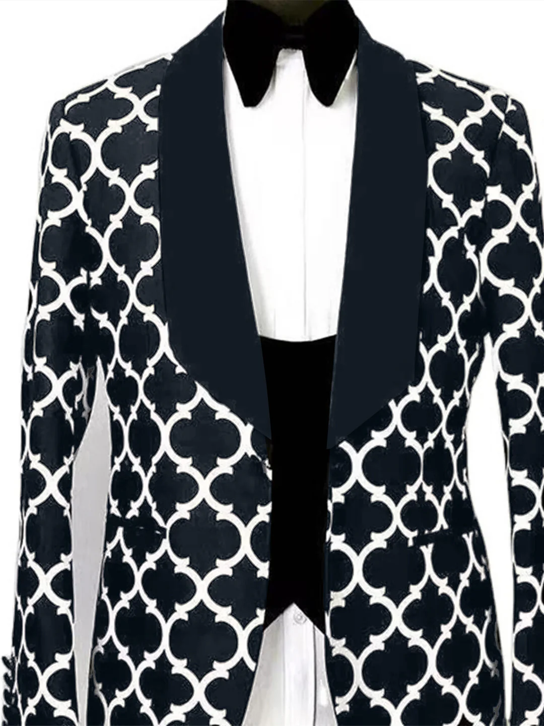 Men's Tailored Fit Checkered Single Breasted One-button Fashion Party Jacket - Image 4