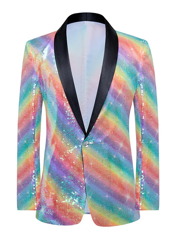 Men's Tailored Fit Shawl Collar Single Breasted one button Polyester Wedding Suits