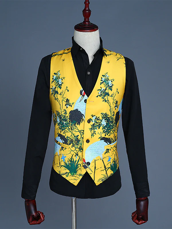 Men's Tailored Fit Shawl Collar Single Breasted One-button 3 Pieces Wedding Suits Nylon - Image 2