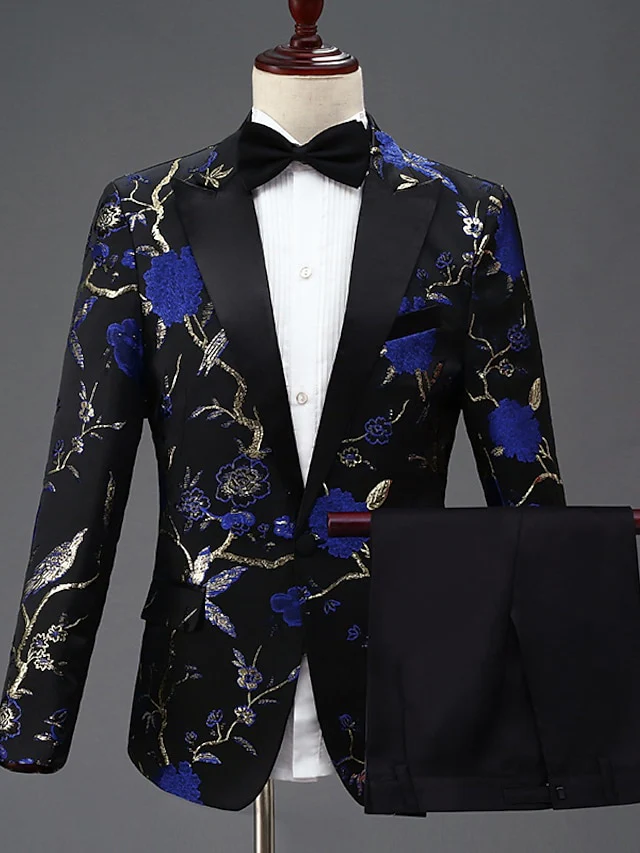 Men's Tailored Fit Single Breasted One-button 2 Pieces Homecoming Party Suits - Image 4
