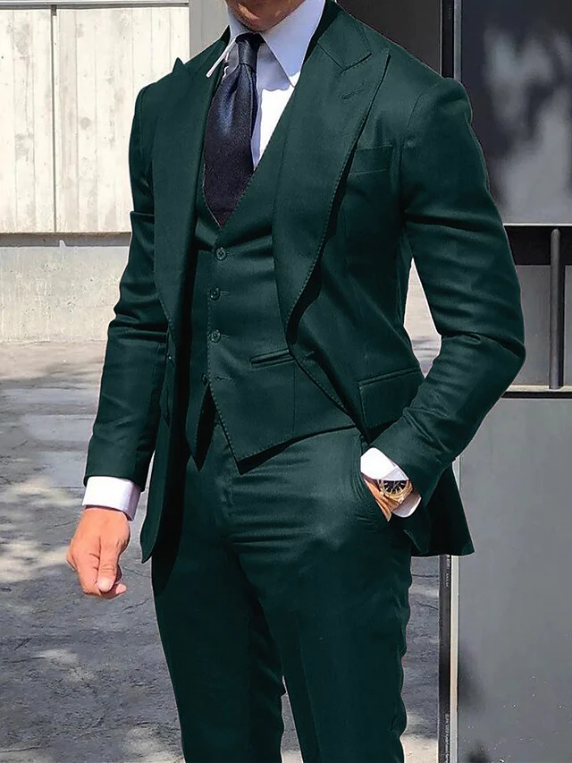 Men's Tailored Fit Single Breasted One-button 3 Pieces Wedding Suits - Image 5