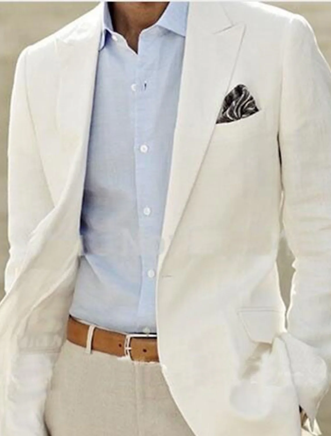 Men's Tailored Fit Single Breasted One-button Blazer Jacket - Image 2