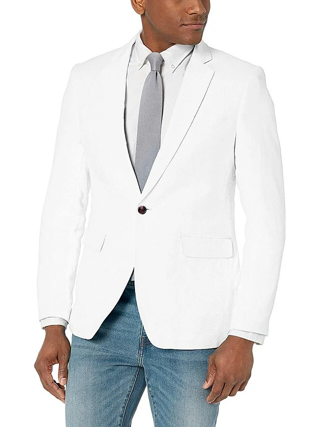 Men's Tailored Fit Single Breasted One-button Blazer Jacket - Image 3