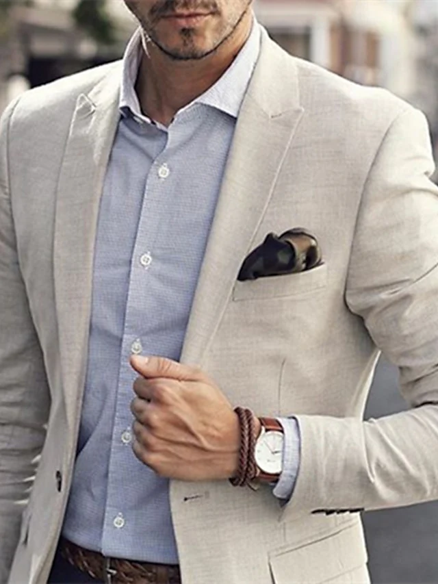 Men's Tailored Fit Single Breasted One-button Blazer Jacket - Image 2