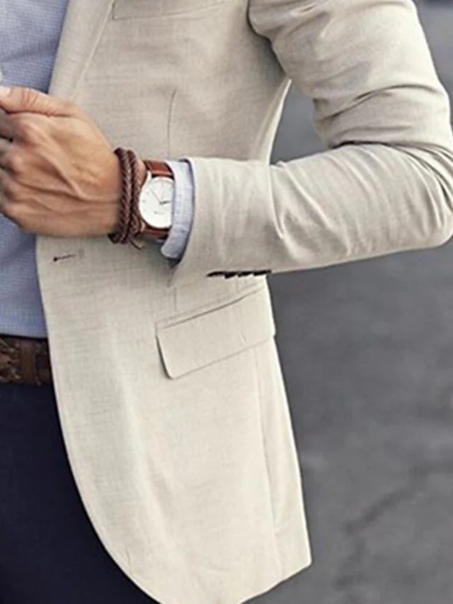Men's Tailored Fit Single Breasted One-button Blazer Jacket - Image 4