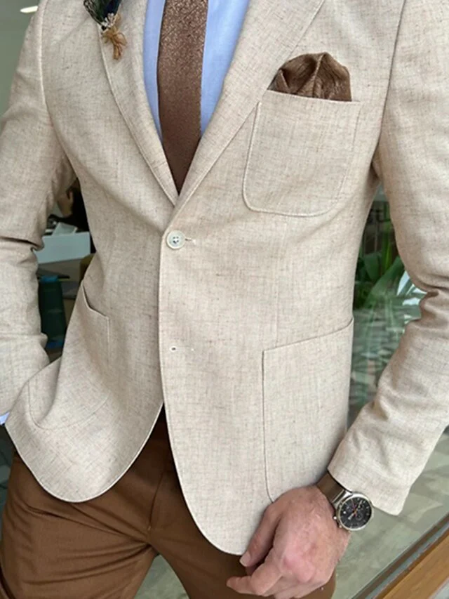 Men's Tailored Fit Single Breasted One-button Blazer Jacket - Image 2
