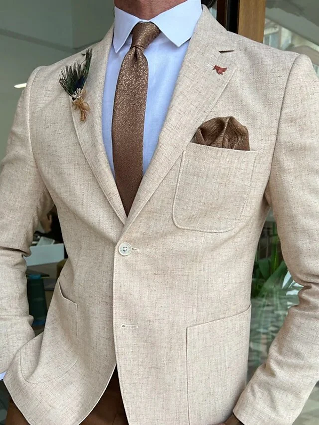 Men's Tailored Fit Single Breasted One-button Blazer Jacket - Image 3