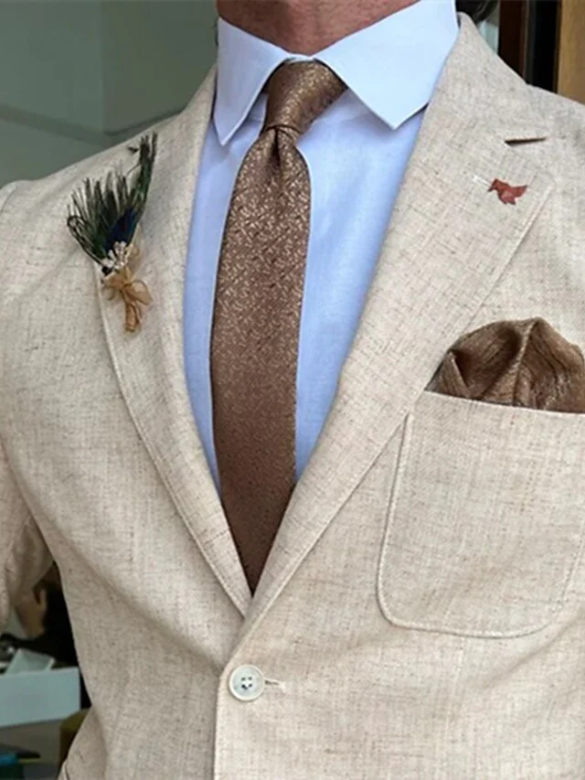 Men's Tailored Fit Single Breasted One-button Blazer Jacket - Image 4
