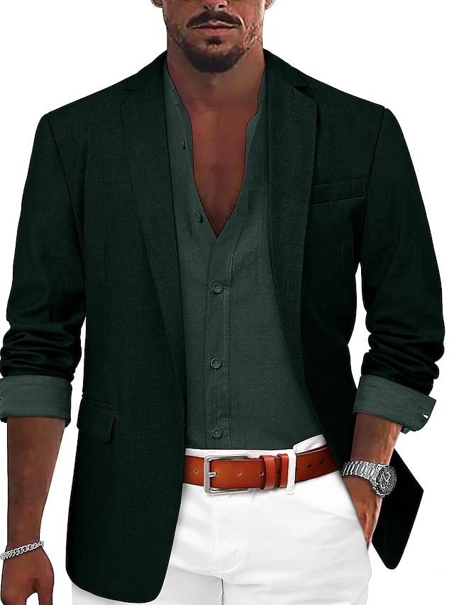 Men's Tailored Fit Single Breasted One-button Casual Jacket - Image 3