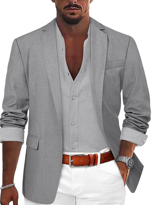 Men's Tailored Fit Single Breasted One-button Casual Jacket - Image 5