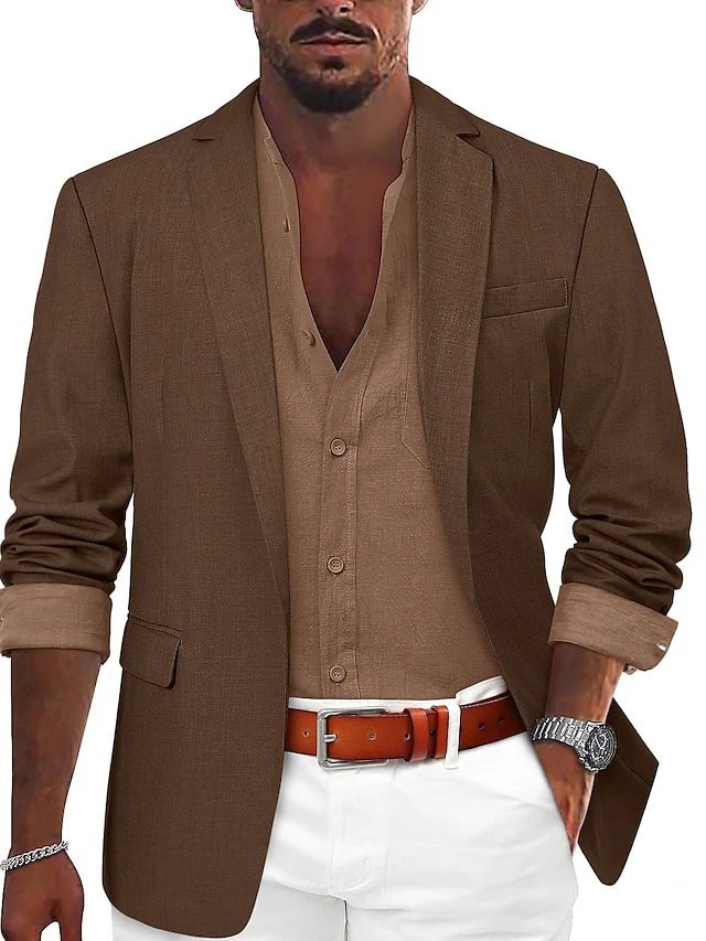 Men's Tailored Fit Single Breasted One-button Casual Jacket - Image 6