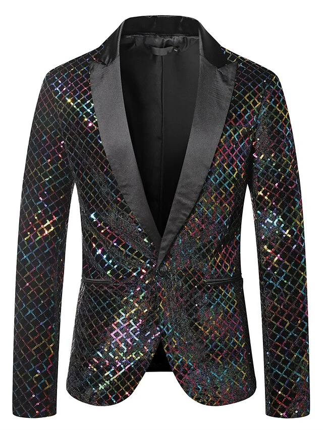 Men's Tailored Fit Single Breasted One-button Disco Jacket - Image 2