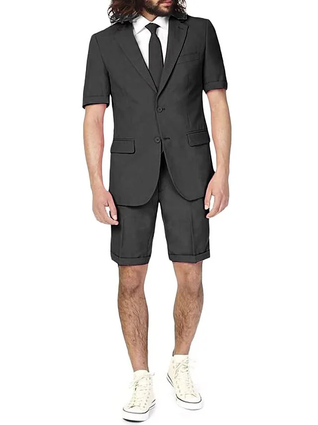 Men's Tailored Fit Single Breasted Two-buttons 2 Pieces Linen Suits - Image 3