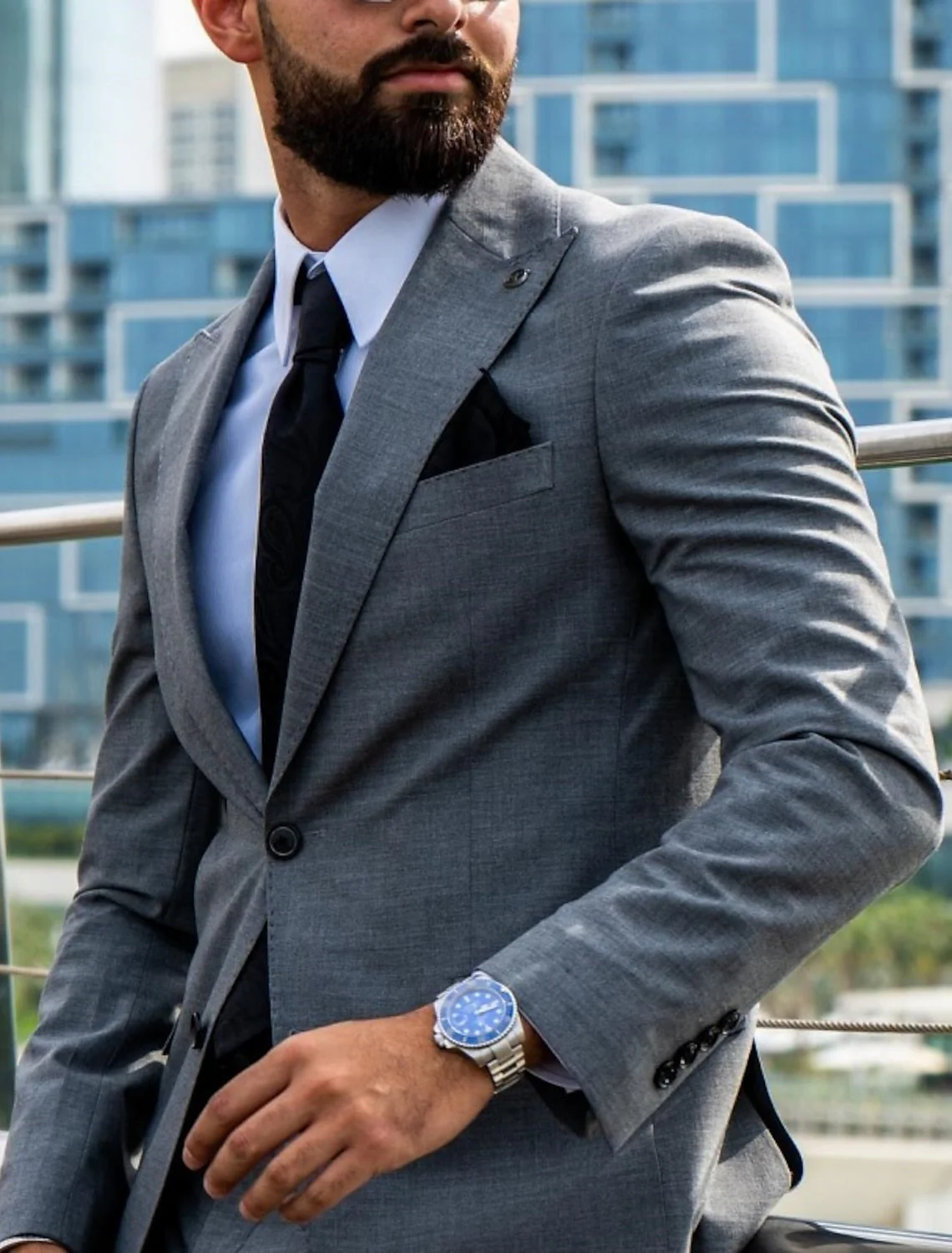 Men's Tailored Fit Single Breasted Two-buttons 2 Pieces Solid Colored Wedding Suits - Image 3