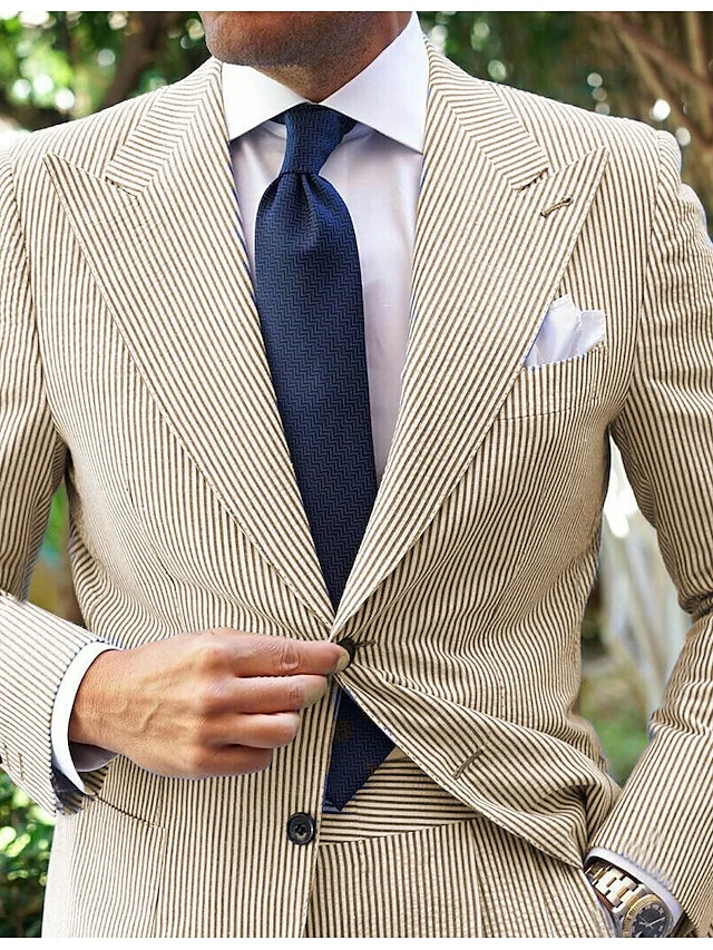 Men's Tailored Fit Single Breasted Two-buttons 2 Pieces Wedding Suits - Image 3