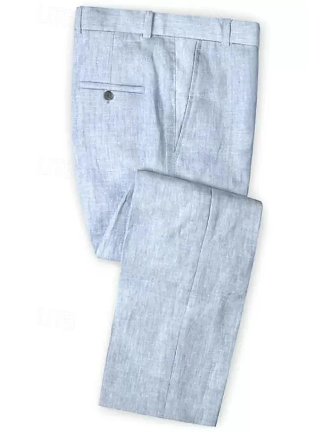Men's Tailored Fit Single Breasted Two-buttons 2 Pieces Wedding Suits - Image 3