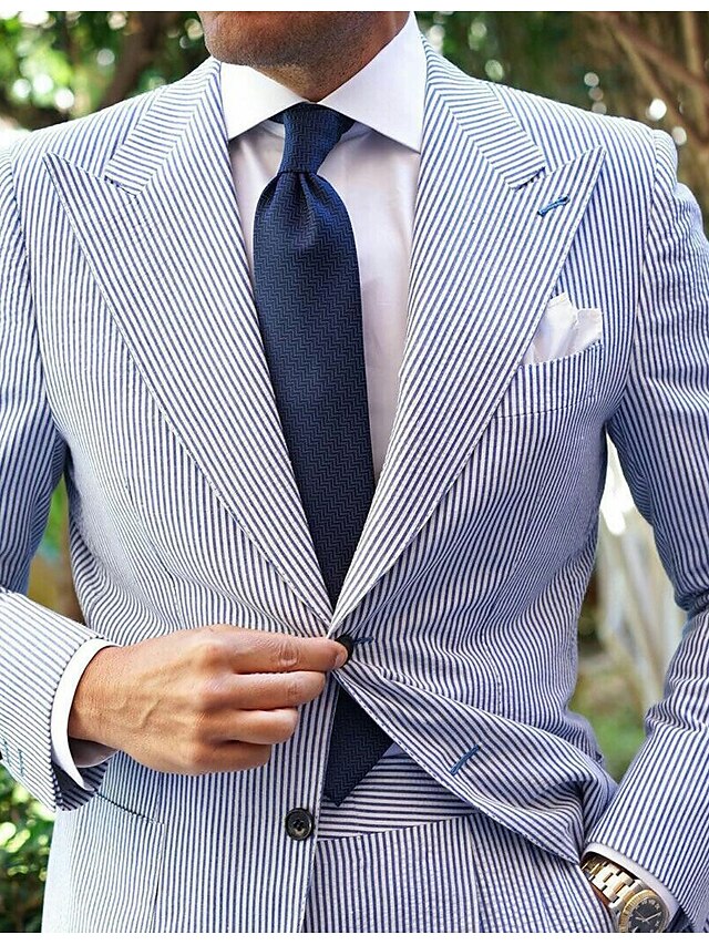Men's Tailored Fit Single Breasted Two-buttons 2 Pieces Wedding Suits - Image 2
