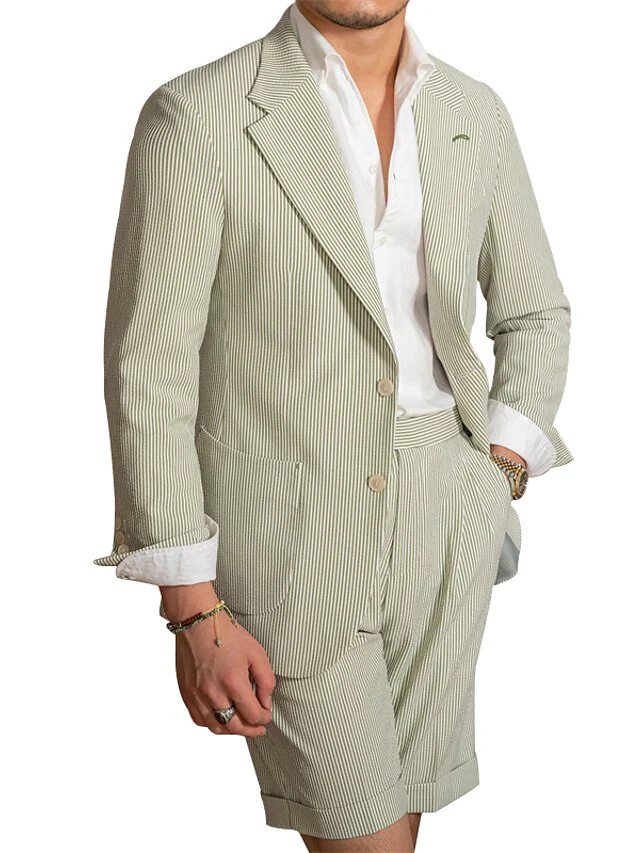 Men's Tailored Fit Single Breasted Two-buttons 2 Pieces Wedding Suits - Image 2