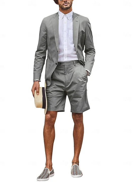 Men's Tailored Fit Single Breasted Two-buttons 2 Pieces Wedding Suits - Image 3