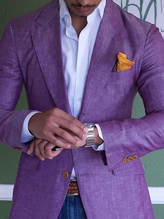 Men's Tailored Fit Single Breasted Two-buttons Blazer Jacket - Image 2