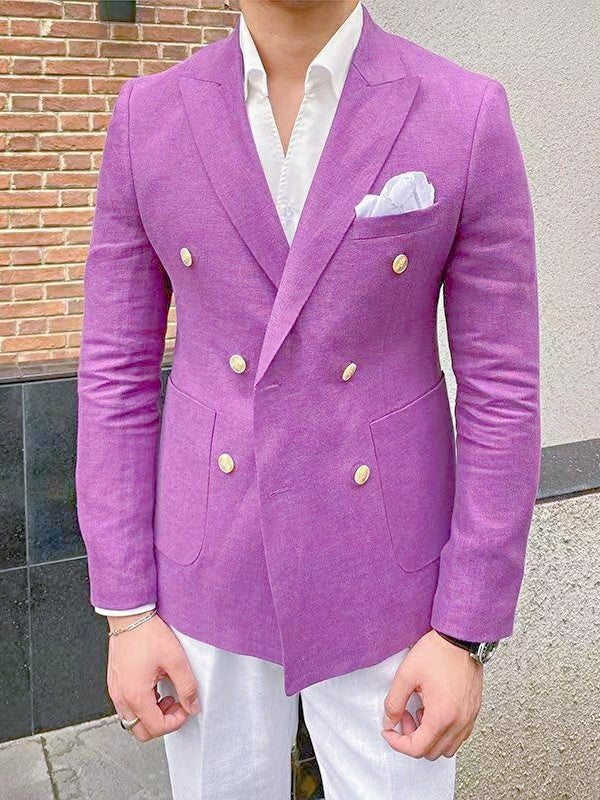 Men's Tailored Fit Single Breasted Two-buttons Blazer Jacket - Image 7