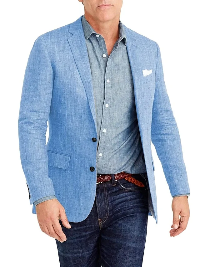 Men's Tailored Fit Single Breasted Two-buttons Blazer Jacket - Image 2