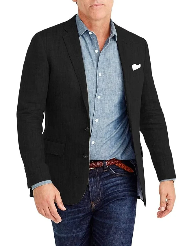 Men's Tailored Fit Single Breasted Two-buttons Blazer Jacket - Image 3