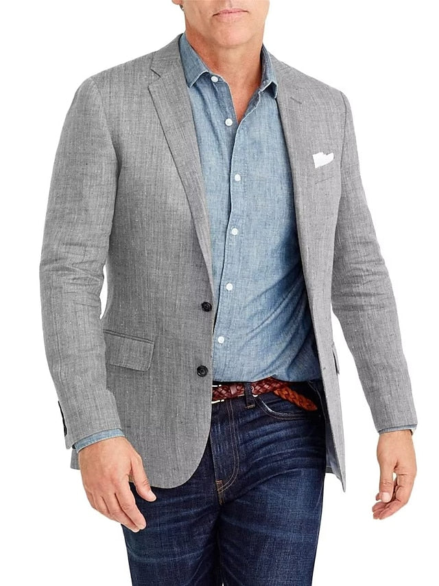 Men's Tailored Fit Single Breasted Two-buttons Blazer Jacket - Image 4