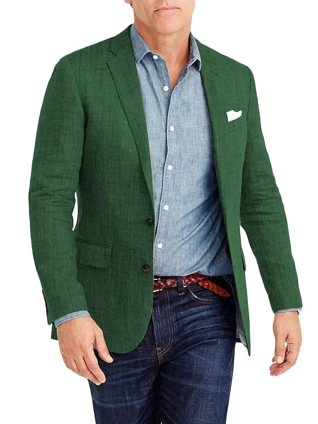 Men's Tailored Fit Single Breasted Two-buttons Blazer Jacket - Image 5