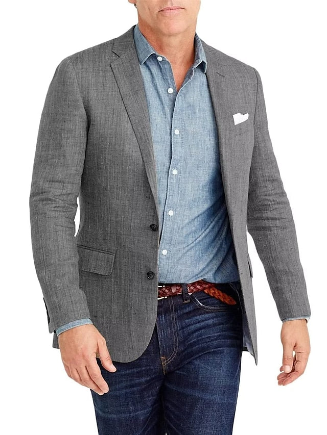 Men's Tailored Fit Single Breasted Two-buttons Blazer Jacket - Image 6