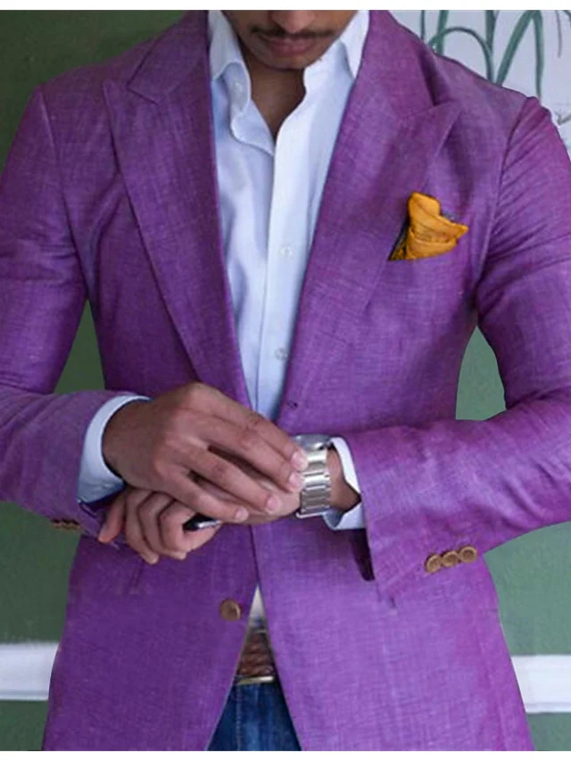 Men's Tailored Fit Single Breasted Two-buttons Blazer Jacket - Image 2
