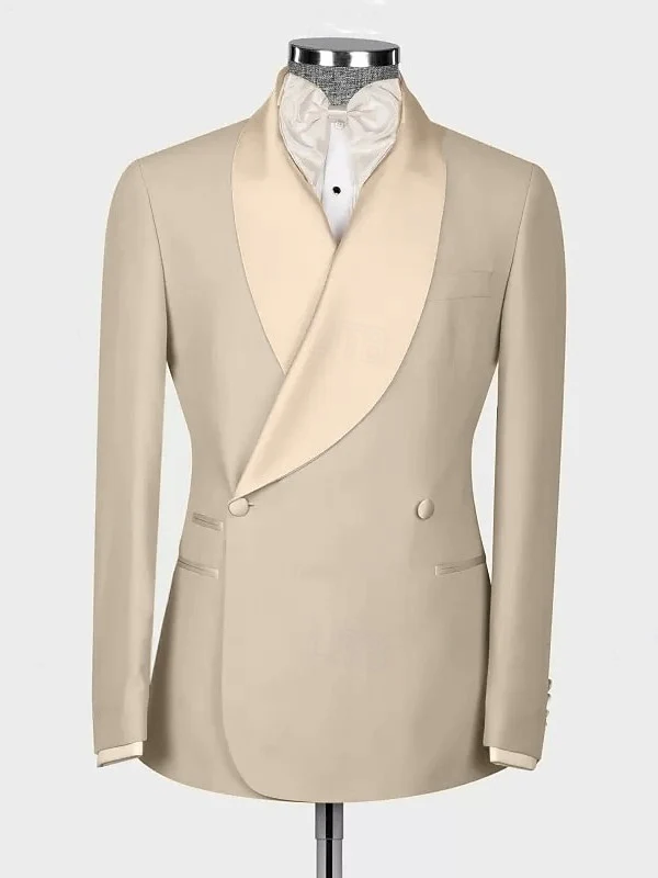 Men's Wedding Prom Solid Colored Daily Lightweight Casual Tailored Fit Double Breasted Two-buttons 2 Piece Suits